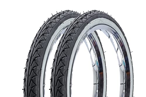 2 Stück 14 Zoll Fahrrad Reifen 14x1 3/8 Kinderrad 44-288 City Bike tire Schwarz Weisswand