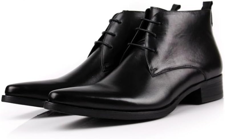 Men's Platform Chunky Heel Slip-On Chelsea Boots Fashion Comfort Pointed Toe Low Heel Lug Sole Anti-Slip Business Casual Ankle Boots