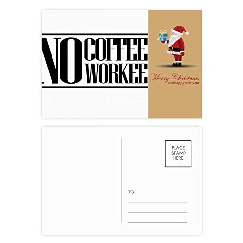 Cartes postales No Coffee No Workee Père Noël lot de 20 pour rompre la monotonie au bureau