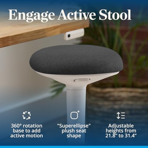 Image of UPLIFT DESK Engage Stool - Active Stool with 360 Motion, Adjustable Height Standing Desk Stool from 21.8''-31.4'', Ergonomic Anti-Slip Office Chair Alternative (Graphite)