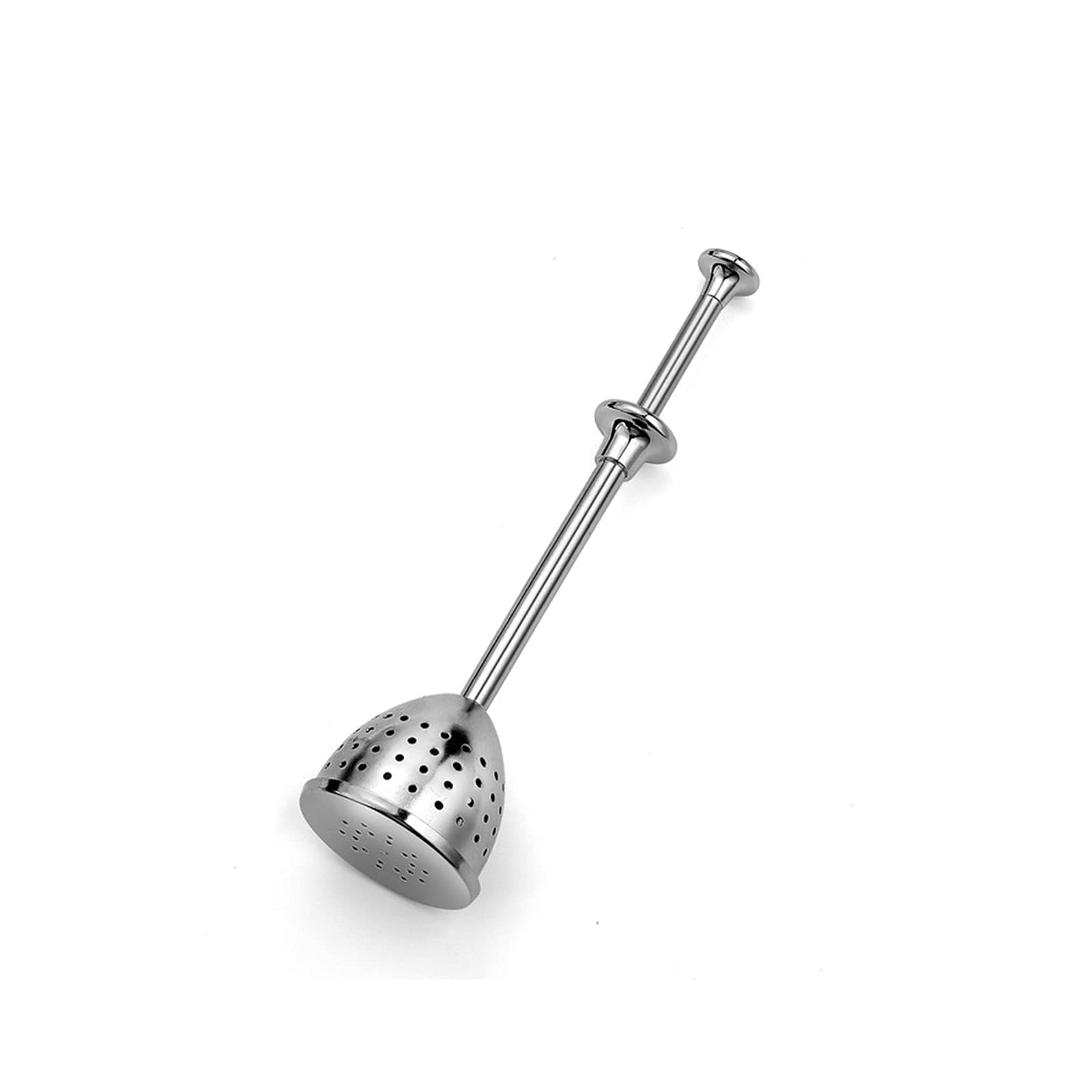 Colador de té portátil, herramienta de cocina para el hogar, infusor de acero inoxidable, fácil de limpiar, retráctil, reutilizable, mango largo