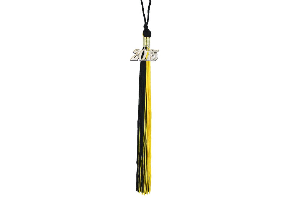 Graduation Tassels with Gold 2015 Year Charm (Gold and Black)
