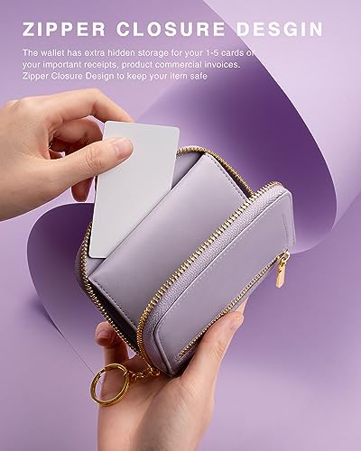 Vulkitty Wallet for ladies Purse Women RFID Blocking Trifold Compact Leather Card Case with ID Window and Zipper Coin Pocket - Image 5