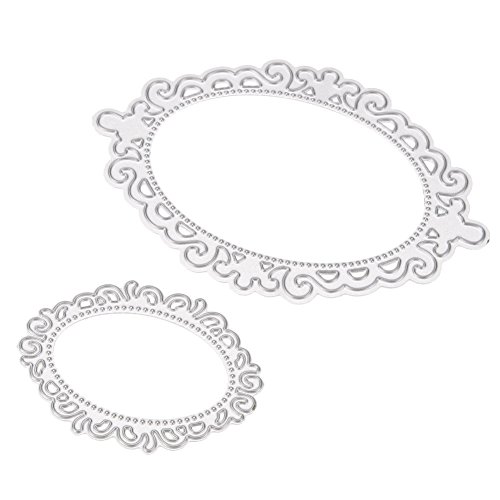 Scrapbooking dies de decoupe Ovale 2pcs Cutting Dies pochoirs Matrices de découpe Bricolage Album papier carte Craft Cover