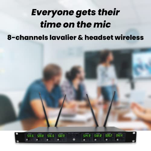 Musysic 8 Channel Professional Wireless Microphone System – Wireless Uhf Lapel Lavalier With Headset, Transmitter And Receiver Advanced Sm Technology 1/4" Trs Or Xlr Output – Fcc Compliant [Mu-U8-Ll] #TOP4