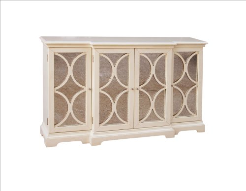 Pulaski Quinten Credenza, 60 by 14 by 37-Inch, White/Metallic