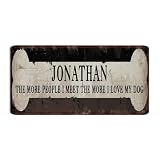 Targa in metallo con scritta in lingua inglese "The More People I Meet The More I Love My Dog", divertente cartello in metallo per casa e ufficio, 15,5 x 30,5 cm