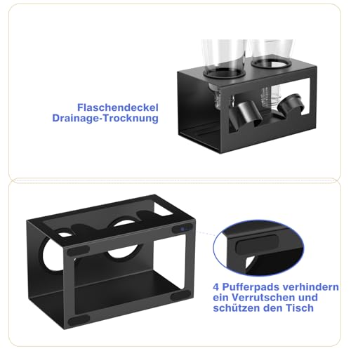 HOMMAND Flaschenhalter für SodaStream Crystal und Emil Flaschen, Edelstahl Flaschenhalter Abtropfgestell Abtropfständer für 2 Flaschen… – Ansicht 5