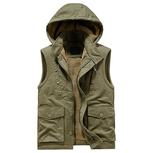 Veste d'hiver à capuche homme gilet zippé contre le froid extérieur