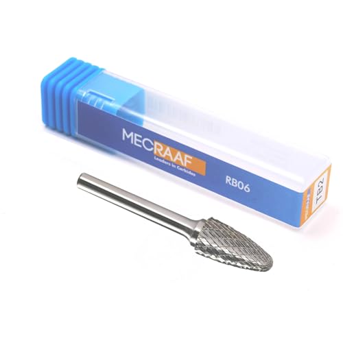 MECRAAF® Super Grade Carbide Rotary Burr Cutter|Double Cut|6mm Shank (1/4") | Head Dia: 6mm|Die Grinder Bit|Tree shape with radius end(TB1)|for Metal Wood Carving Engraving Polishing Drilling (B0CDGHBDHL) Amazon Price History, Amazon Price Tracker
