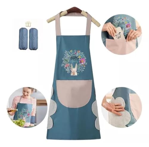 Image of HROY Kitchen Apron for Women & Men with Pocket & Side Towel | Kitchen Apron for Women & Men with Pocket & Side Towel | Reusable Cooking Chef Apron for Home Kitchen