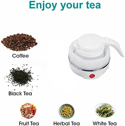 Miniatura 9 de Hervidor eléctrico plegable, silicona de grado alimenticio mejorada, hervidor eléctrico de viaje pequeño de 20.3 fl oz, hervidor eléctrico de viaje