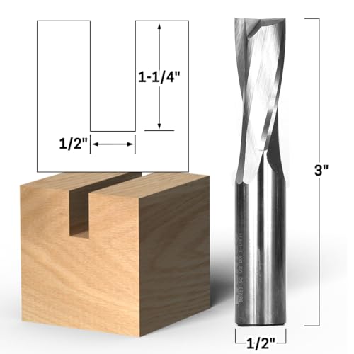 Image of YONICO Upcut Router Bits Spiral 2 Flute Solid Carbide CNC Slow Helix End Mill 1 /2-Inch Dia 1 /2-Inch Shank 35261-SC