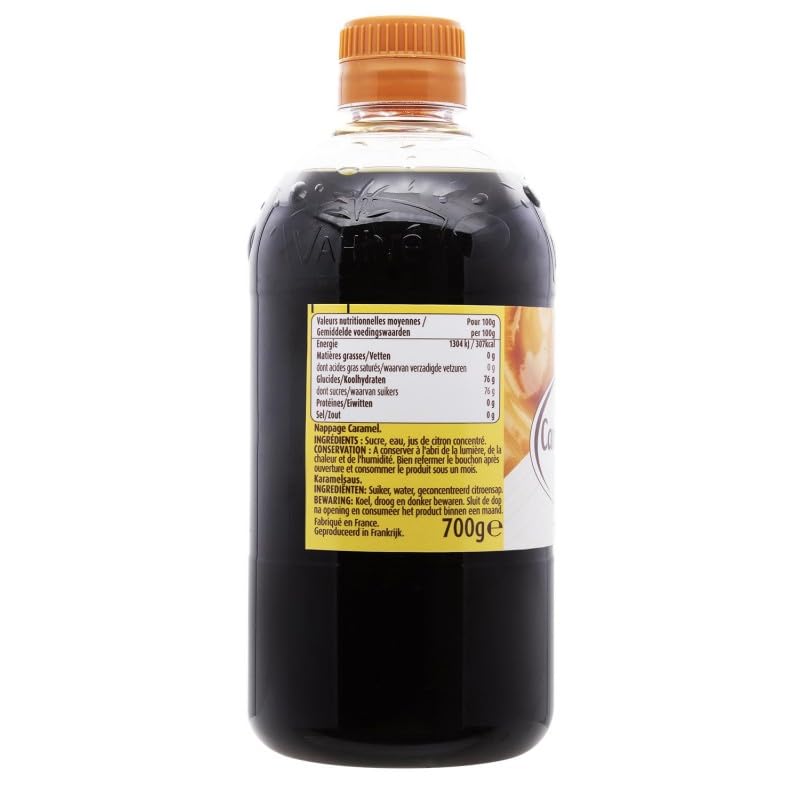 VAHINÉ - Nappage Caramel Nature - Prêt à étaler sur vos desserts - 700G de douceur gourmande - La touche sucrée pour vos créations pâtissières - Lot De 3