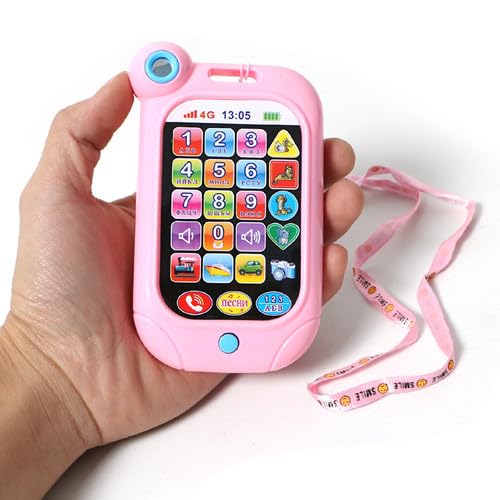 AEPRO - Rusiann language Learning Тоу Рһопе teleРһопе with ABC Ԁiɡitа| Animal Sound Early Education Learning Machine for Baby (1305 pink)
