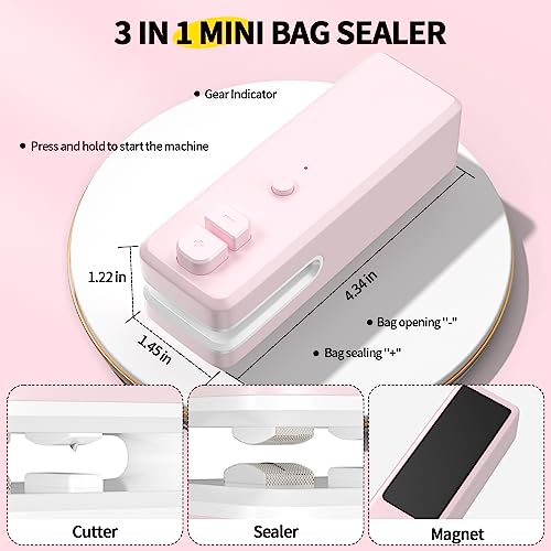 Bag-Sealer-Mini-3-in-1-Mini-Bag-Sealer-Heat-Seal-with-Cutter-Magnet-Rechargeable-Mini-Chip-Bag-Vacuum-Sealer-Machine-for-Reseal-Plastic-Bags-Keep-Snacks-Fresh-Portable-Kitchen-Gadget-PINK