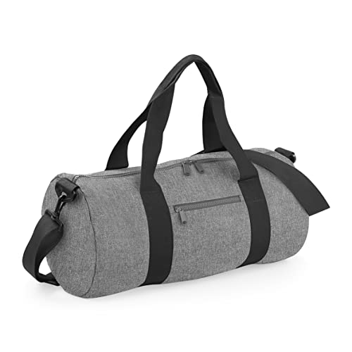 BagBase BG140 Original Barrel Bag - Grey Marl/Black
