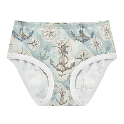 Vintage Anchors Toddler Girls Panties, Kids Underwear Girls, 2T–8 Years