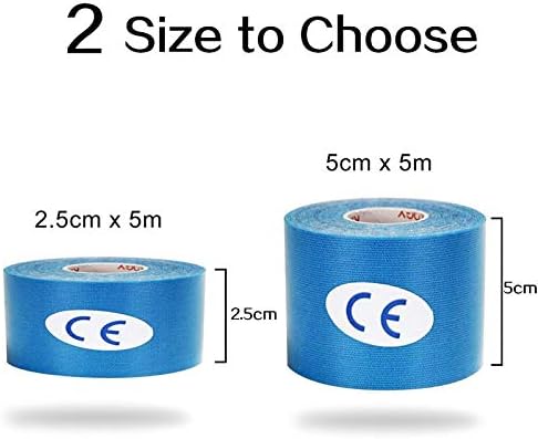 Athletic Tape Breathable Self Adhesive Bandage Wrap, 5cm x 5m/2.5cm x 5m Sports Tape for Wrist, Ankle Sprains, Swelling, Sports Injury & Protection