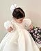 2Bunnies Girl Baby Toddler Puff Sleeve Organza Tulle Tutu Twirly Babydoll Flare Ball Gown Princess Flower Girl Dress (US, Age, 2 Years, 3 Years, White Knee)