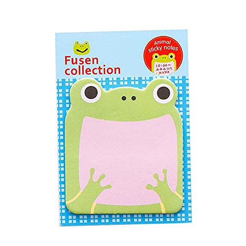 GUODUN Kawaii Stationery Notebooks Panda Cute Sticker Self-Stick Notepad Animal Sticky Notes Memo Pads Bookmark(Frog)