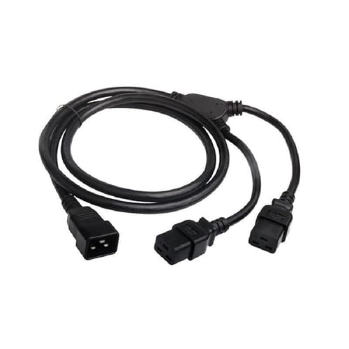Image of YCYUYUFUNS PDU UPS Power Cable Y Splitter IEC Y Splitter Cable C20 to 2 x C19 Extension Power Cord for Computer TV PC Monitor