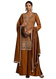 sharara hosseinzadeh Länge: Kurta: 91,4 cm; Ärmel: 55,9 cm; Salwar: 96,5 cm; Dupatta: 2,30 m [Das Model (Größe 1,52 m) trägt Größe S]
