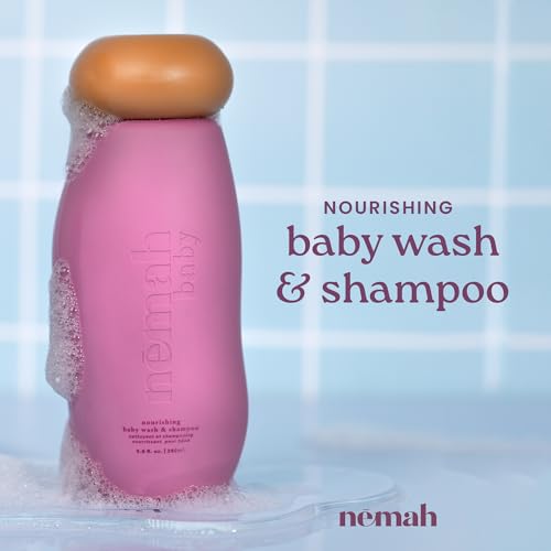 Image of Nemah Baby Soap And Shampoo, 2 In 1 Baby Wash For Hair And Body, Tear Free Shampoo And Body Wash With Chamomile Aloe Vera Jojoba Oil, For Newborn And Toddlers, Vegan, Baby Bath Essentials, 9.8 Fl Oz