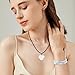 Aquamarine Bracelet+Necklace Sets, 8MM Healing Crystal Bracelets for Women,Bring Positive Energy, Balance Emotion,Anti Anxiety Stress Relief, Stretchable Bracelet,Love Pendant Necklace with A Card