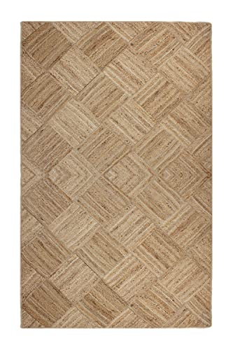 CASAVANI Natural Jute Fiber Rug, Braided Area Rug Carpet, 2x3