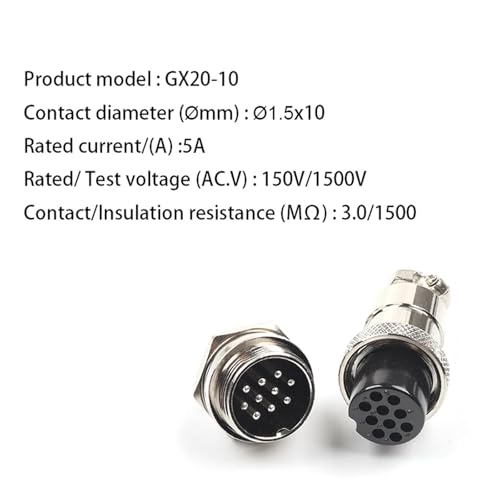 Conector de aviación GX20 de 20 mm para montaje en paneles y cajas de control 2