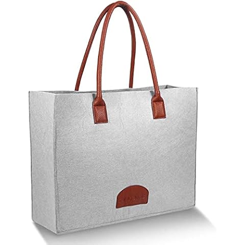 SaNgaiMEi Filztaschen Shopper Groß Wiederverwendbarer langlebig Faltbarer Shopper Damen Tragetasche Shopping Bag Kaminholztasche Cover