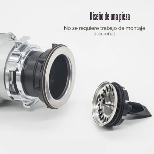 Miniatura 3 de Topincn Colador Y Tapón Para Fregadero De Cocina, Cesta Combinada, Tapón De Agua, Colador Para Triturador De Basura, Triturador De Residuos De Alimentos Resistente Al Óxido, Trituradora