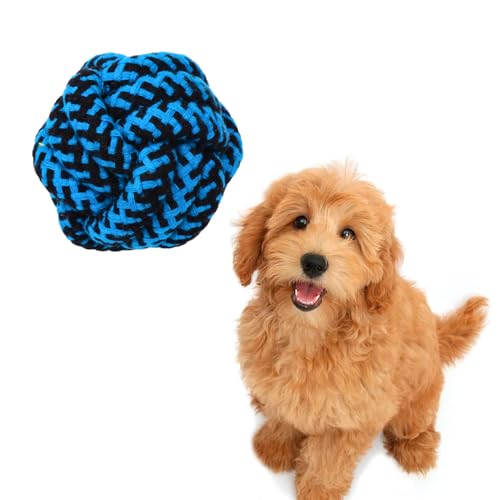 Image of Cotton Rope Balls for Dogs and Pets |Puppy Toys Small Rope Balls for Teething |Durable Chew Cotton Rope Balls |Pet Friendly Washable Dog Toy Rope Ball for Small and Medium Dogs (Blue)