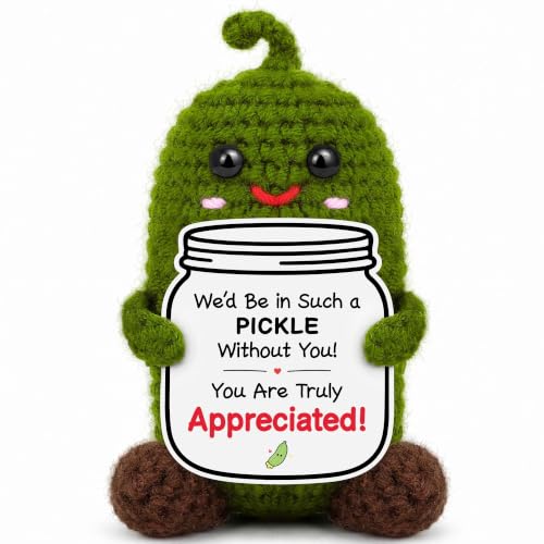 Appreciation Gifts for Coworker Employee, Funny Thank You Gift with Card | Teacher Appreciation Gifts, Handmade Crochet Pickle Gifts for Women Men, Cute Appreciation Gift for Friends Boss Nurse Week