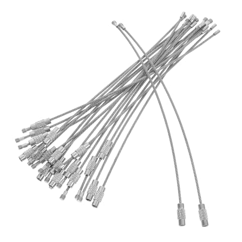 ULTECHNOVO 20pezzi Anello Portachiavi in Acciaio Inossidabile Portachiavi Da Escursionismo Fune Catena in Fune Ad Anello Metallico Cavo Per Chiavi