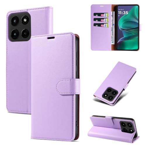 RKINC Wallet Case for Moto G 5G 2026, 3 Card Holders, Purple