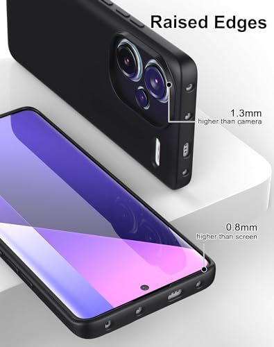 Image of DIZORO Compatible with Mi Redmi Note 13 Pro Plus 5G Back Cover with Upgraded Square Edges for Camera Protection Shockproof Flexible Matte Liquid Silicone Mobile Phone Case (Black)