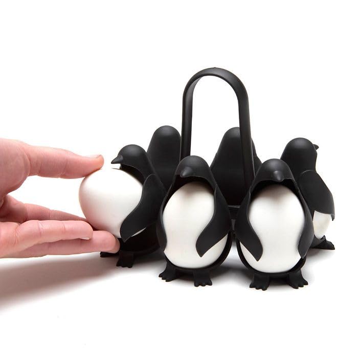 Egg Boiler 3-in-1 Cook, Store & Serve Egg Holder for Making Soft or Hard Boiled Eggs Penguin-Shaped Boiled Egg Cooker Hold 6 Eggs-picture-19