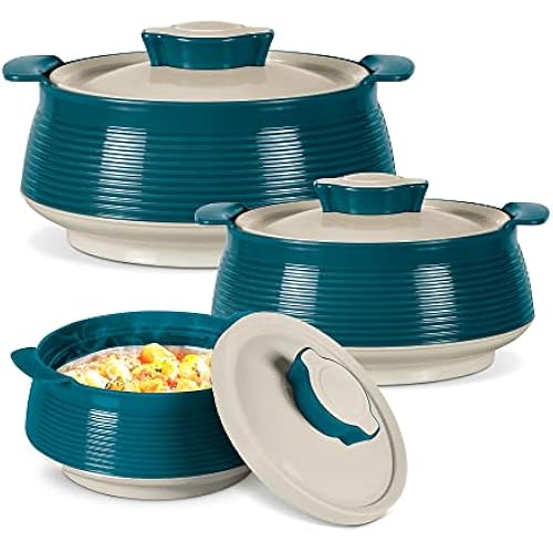 Milton Casserole Set of 3 (62, 45 & 28 oz) PU Insulated Hot Pot for Food
