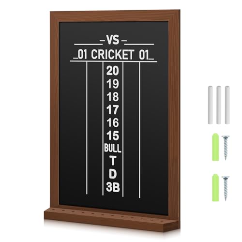 VioraWhite Dart Scoreboard for Cricket and 01 Darts Games Darts Holder Wall Mount Wood Dartboard Accessories(Black 16 x 22 Inch Bottle Opener Included)