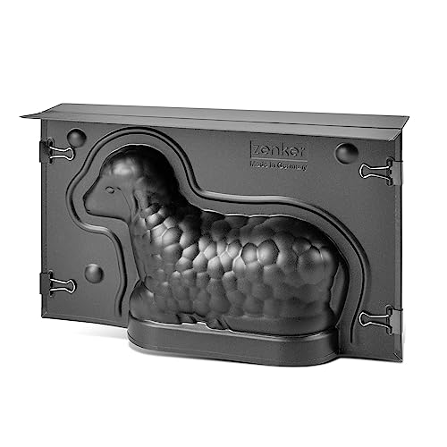 Zenker Molde de cordero para Pascua – 700 ml de volumen de llenado – Molde 3D para tartas con revestimiento antiadherente y corderos como diseño para hornear, deliciosa decoración como molde de