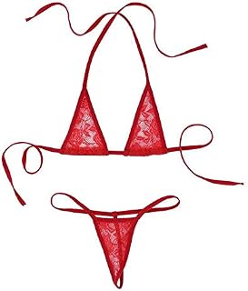 Royal Finish Women's Lace Micro G-String Bikini 2 Piece Sliding Top Thong Summer Trendy Bikini Set Price In India