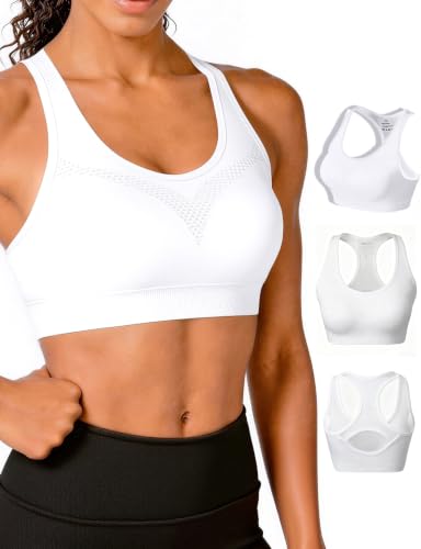 Image of Match Women's Seamless Racerback Sports Bra with Removable Pads Strappy Workout Bra Top for Yoga Gym Running Fitness (New Size)