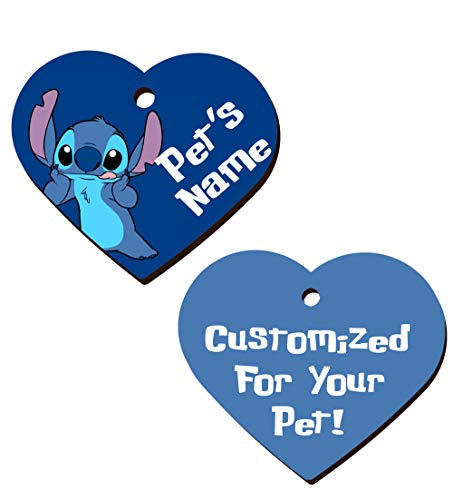 Double Sided Pet Id Tags for Dogs  Cats Personalized for Your Pet stitch Heart Shaped  Cucciolini Doodles Double sided pet id tags for dogs  cats personalized for your pet stitch heart shaped   cucciolini doodles