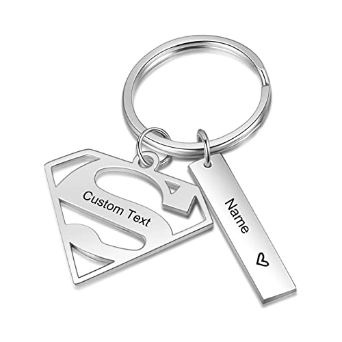 Consejos para Comprar llaveros dia del padre los más recomendados. 48 Regalos para Padres Llavero Personalizado Nombres Grabados Llavero Personalizado Super Papá para el Día del Padre (1 Nombre)