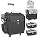 Relavel Roll-Make-up-Koffer – Hairstyling-Reisetasche mit 4 Rädern, Hitzeisolierter Schicht, Verstellbaren Fächern & Aufbewahrung für Hairstyling-Geräte und Kosmetik (Trolley-Koffer/Make-up-Wagen)