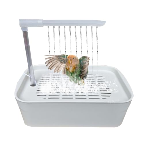 Bañera de cacatúa y ducha para pájaros pequeña con juguetes de baño USB 6
