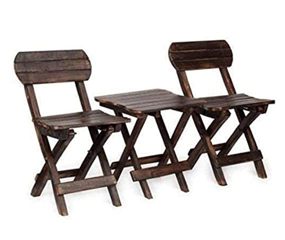 Image of Decor Wooden Antique Folding Chair & Table Set Bed Side Table for Kids Living Room Small Chairs and Table Home Decor (Black3)
