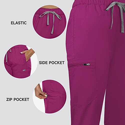 niaahinn Classic Scrub Set for Women Scrubs Top Workwear & Yoga Jogger